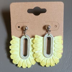 Yellow Ombre Macrame Clay Earrings